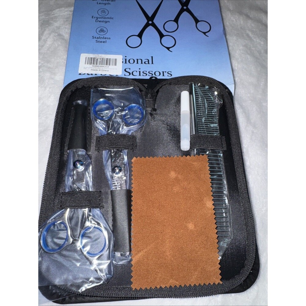 Dog Grooming Scissors Kit, Premium Stainless Steel Dog Shears with Curved Shears